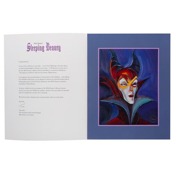 A Walt Disney Collectors Society Maleficent Lithograph.