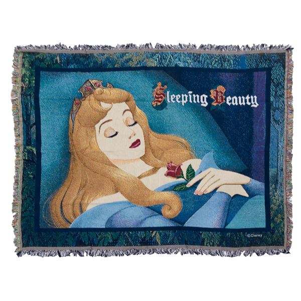 A "Sleeping Beauty" Tapestry Throw.