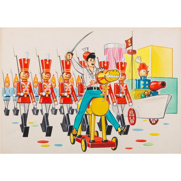 An Original "Babes in Toyland" Book Illustration Painting.