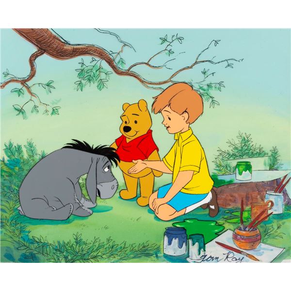 A Winnie the Pooh Film Strip Original Cel & Background.
