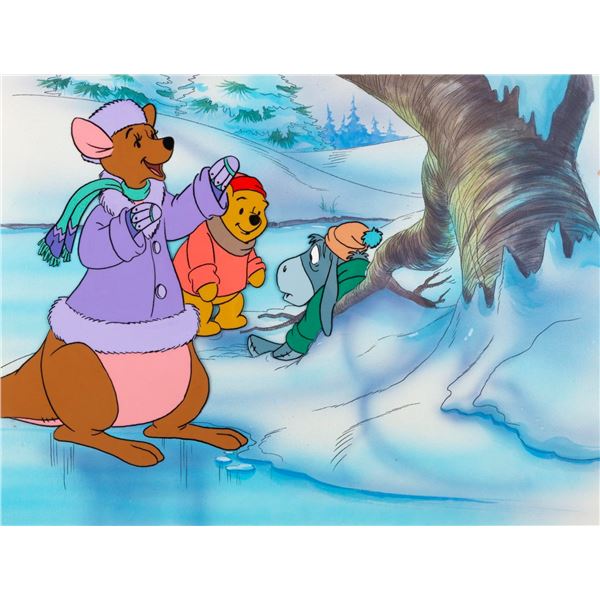 A Winnie the Pooh Film Strip Original Cel & Background.