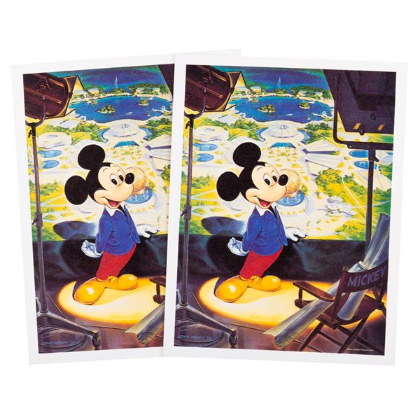 A Pair of Mickey 50th Anniversary Portrait Prints.