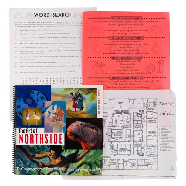 A Disney Feature Animation Holiday Champagne Flute and Packet.