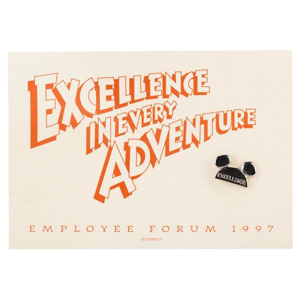 A Disney Employee Forum Pin and Card.