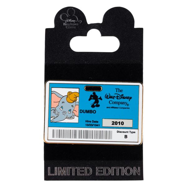 A "Dumbo" Disney Employee Center ID Badge Pin.