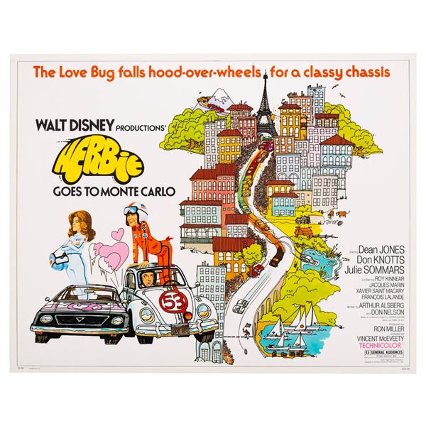 A "Herbie Goes to Monte Carlo" Half-Sheet Poster.