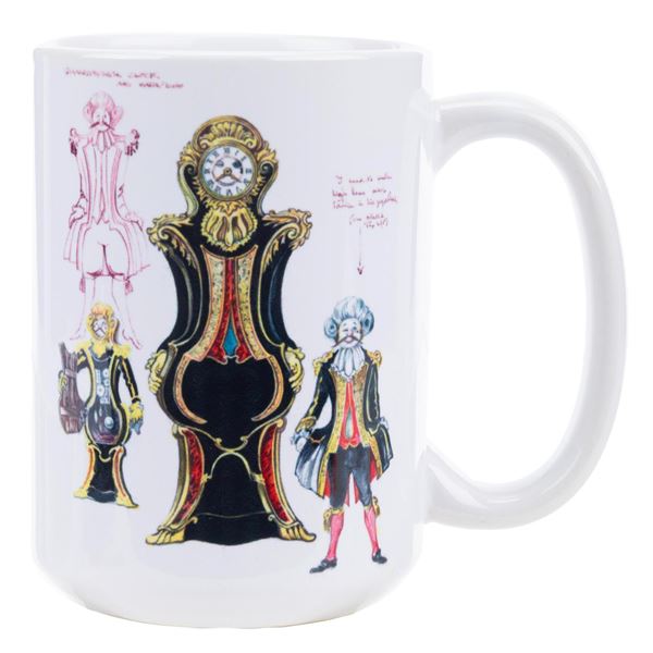 A Souvenir "Beauty and the Beast" Cogsworth Mug.