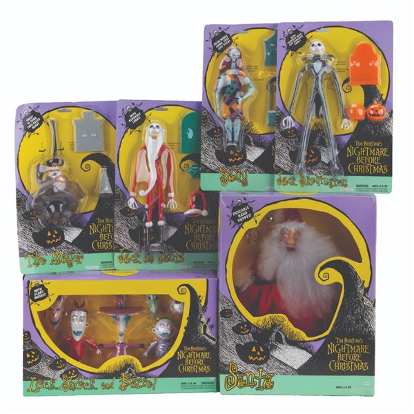 A Collection of "Tim Burton's Nightmare Before Christmas" Toys.