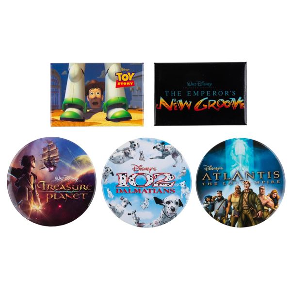 A Collection of Disney Film Buttons.