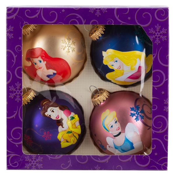An Enchanted Christmas Disney Princess Ornament Set.