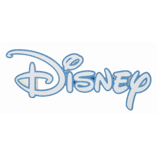 A White Disney Logo Display Sign.