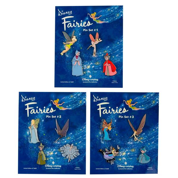 A Trio of Disney Fairies Pin Sets.