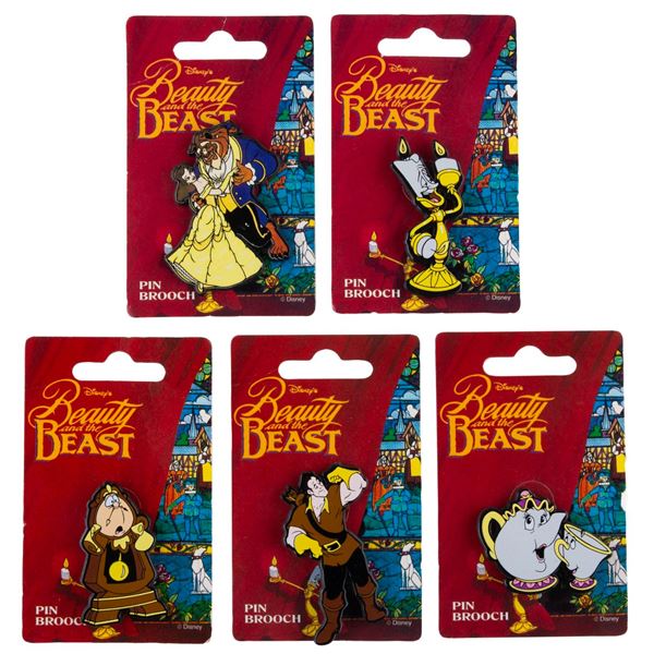 A Set of "Beauty and the Beast" Pin Brooches.