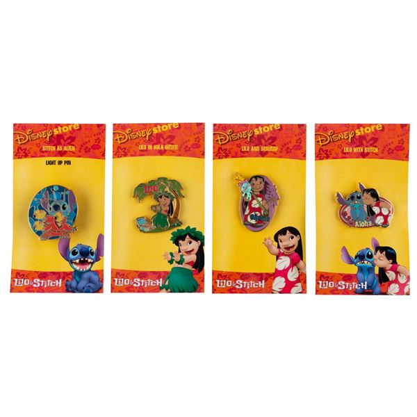 A Set of Disney Store "Lilo & Stitch" Pins.