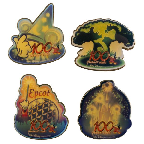 A Set of Walt Disney Imagineering "100 Years of Magic" Pins.