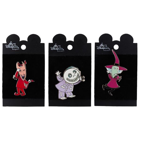 A Set of "Nightmare Before Christmas" Lock Shock & Barrel Pins.