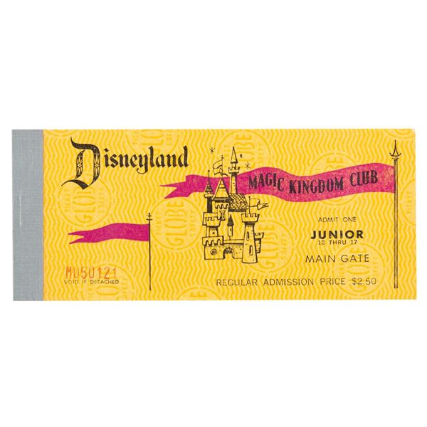 A Complete 1969-70 Junior 10 Magic Kingdom Club Ticket Book.