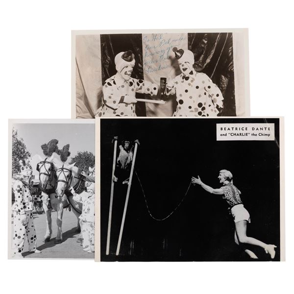 A Signed Jack & Ruby Landrus Photo, Little People Clowns in the Mickey Mouse Circus.