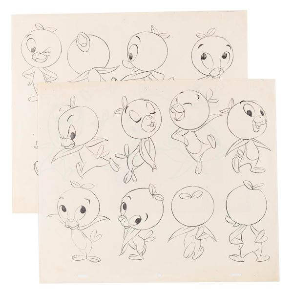 A Pair of Orange Bird Studio Xerox Model Sheets.