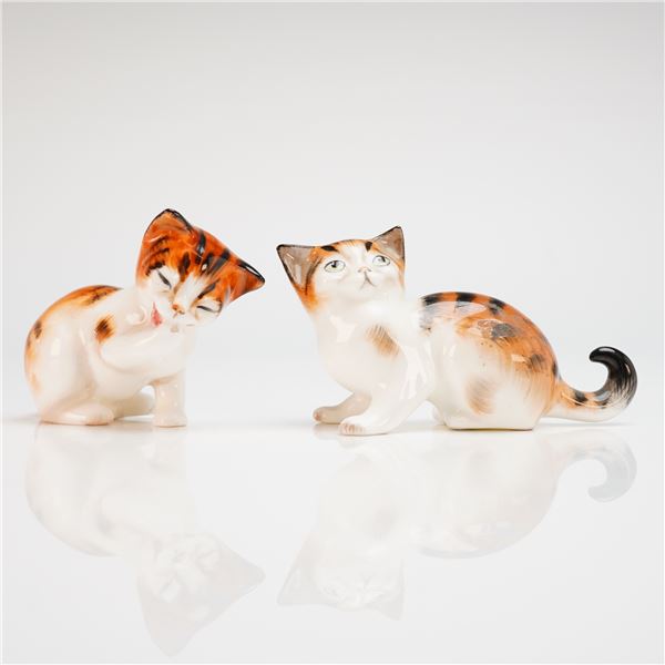 A Pair of Royal Doulton Bone China Character Kitten Figurines