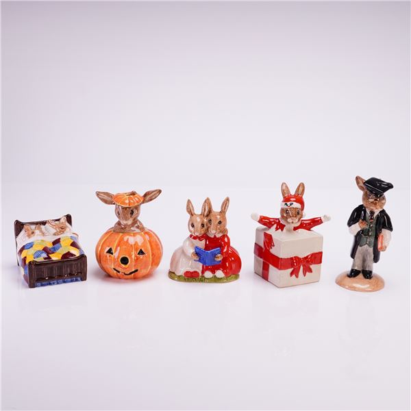 Collection of Five Royal Doulton Bunnykins Glazed Figurines