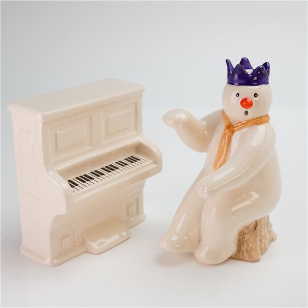 2pc Royal Doulton The Snowman Gift Collection Figurine with Piano