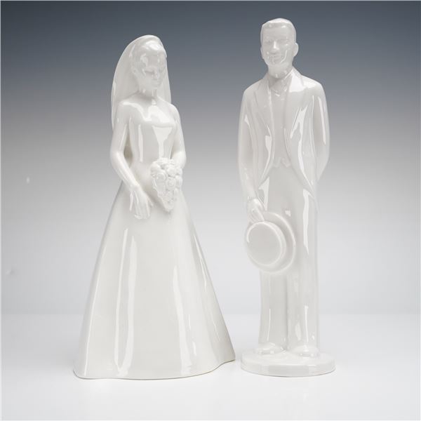 2pc Coalport Bone China Figurines, The Groom & Bride