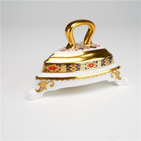 Royal Crown Derby Porcelain Imari Figurine, Iron on Stand