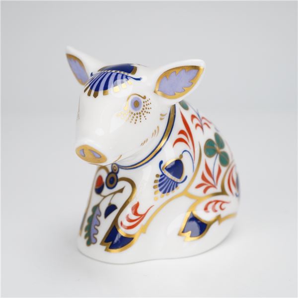 Royal Crown Derby Sitting Piglet Paperweight