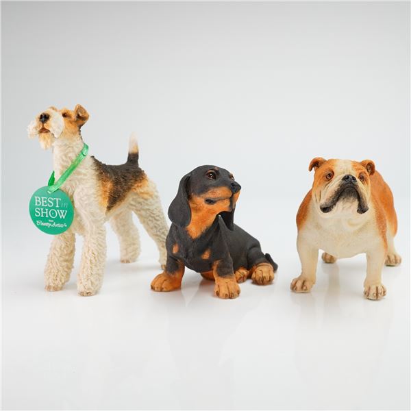 Set of Three Country Artists England Resin Dog Figurines, Best in Show