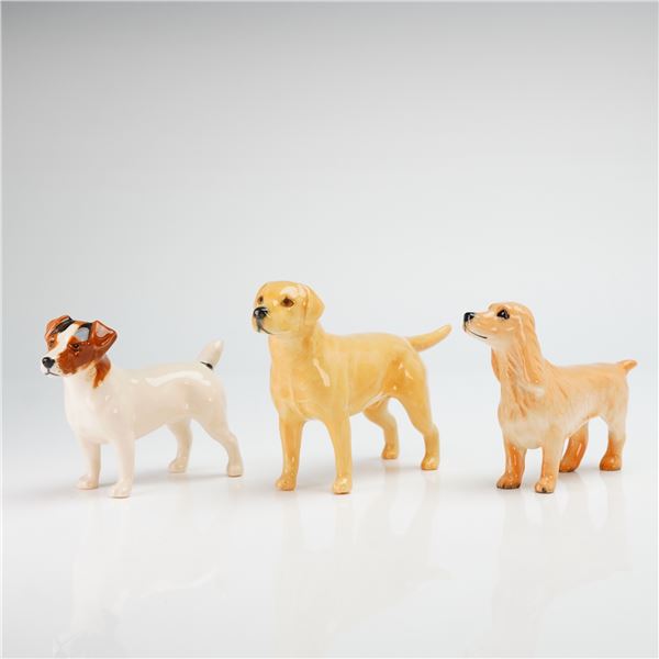 3pc Beswick Porcelain Dog Figurines- Lab, Golden & JRT