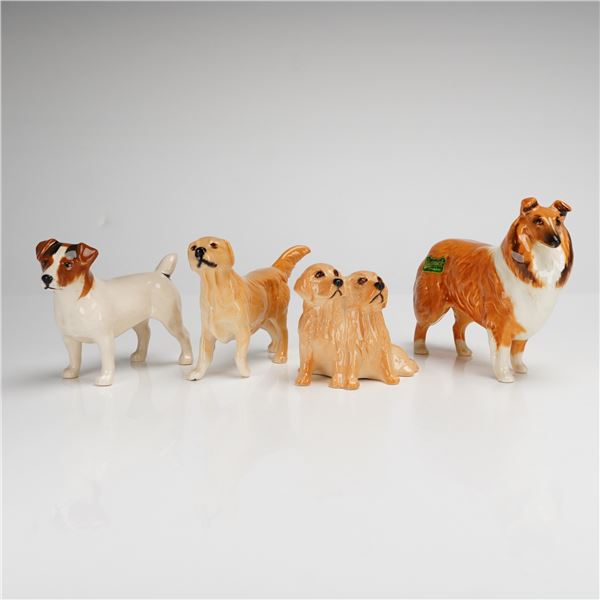 4pc Beswick Porcelain Dog Figurines Rough Collie Lochinvar
