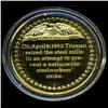 Image 2 : .75oz Franklin Mint PR70 DCAM 24k plated Sterling Silver Round History of the American Presidency H.