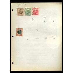 1916 Barbados Hand Made Stamp Collection Album Page  4 Pieces (STM-0118)