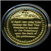 Image 2 : .75oz Franklin Mint PR70 DCAM 24k plated Sterling Silver Round History of the American Presidency J.