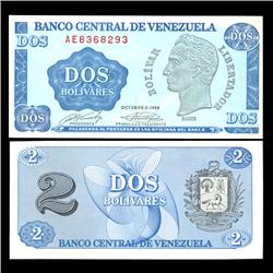1989 Venezuela 2 Bolivares Crisp Uncirculated Note (CUR-05808)