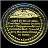 Image 2 : .75oz Franklin Mint PR70 DCAM 24k plated Sterling Silver Round History of the American Presidency H.