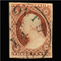 1851 RARE US 3c Washington Postal Stamp Better Grade (STM-0214)