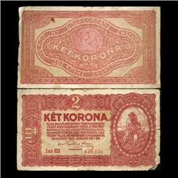 1920 Hungary 2 Korona Note Circulated Scarce (CUR-05740)