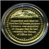 Image 2 : .75oz Franklin Mint PR70 DCAM 24k plated Sterling Silver Round History of the American Presidency A.
