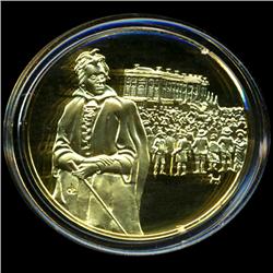 .75oz Franklin Mint PR70 DCAM 24k plated Sterling Silver Round History of the American Presidency A.
