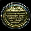 Image 2 : .75oz Franklin Mint PR70 DCAM 24k plated Sterling Silver Round History of the American Presidency A.