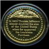 Image 2 : .75oz Franklin Mint PR70 DCAM 24k plated Sterling Silver Round History of the American Presidency T.