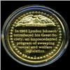 Image 2 : .75oz Franklin Mint PR70 DCAM 24k plated Sterling Silver Round History of the American Presidency L.