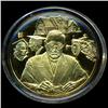 Image 1 : .75oz Franklin Mint PR70 DCAM 24k plated Sterling Silver Round History of the American Presidency H.