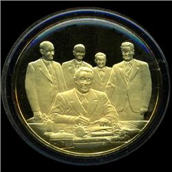 .75oz Franklin Mint PR70 DCAM 24k plated Sterling Silver Round History of the American Presidency F.