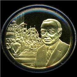 .75oz Franklin Mint PR70 DCAM 24k plated Sterling Silver Round History of the American Presidency Ha