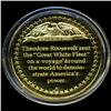 Image 2 : .75oz Franklin Mint PR70 DCAM 24k plated Sterling Silver Round History of the American Presidency T.