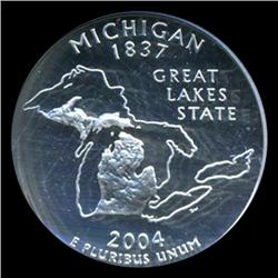 2004S Michigan Silver Quarter Graded NGC PR70 DCAM (COI-5473)