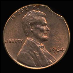 1964D Lincoln Cent Clipped Error Choice UNC (COI-6294)